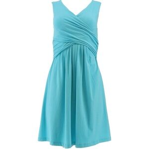 Lands’ End Womens Cotton Stretch Midi Dress Sleeveless - Sz XS
